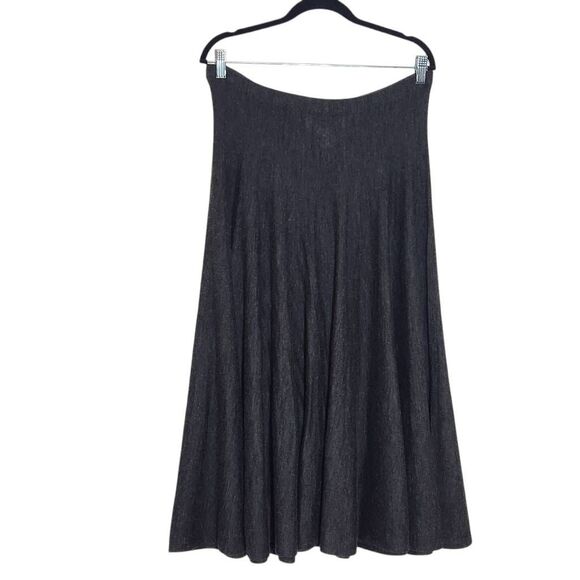 Curio Gray Midi Full Skirt Size Large Charcoal Gray Midi Skirt - Picture 1 of 7